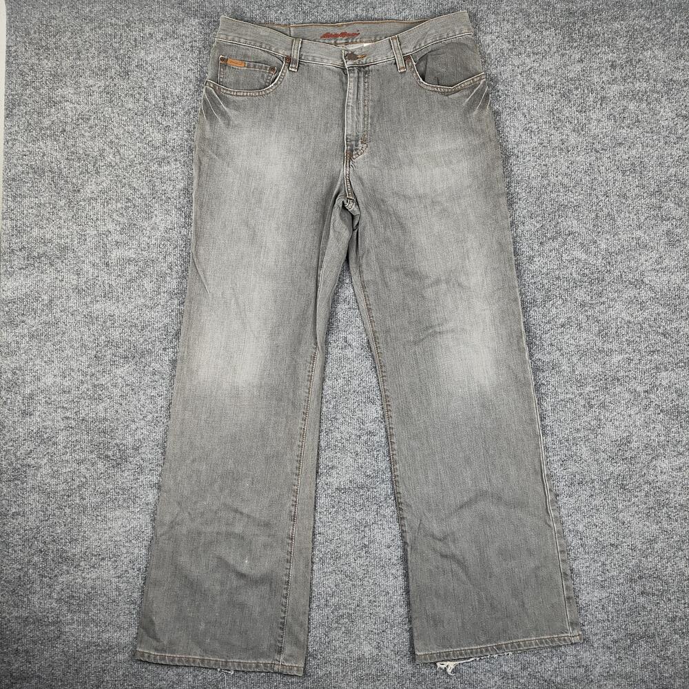American Eagle Boot Cut Jeans Mens 35x32 Gray Stone Wash Regular Denim Pants